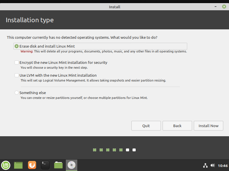 Select installation type