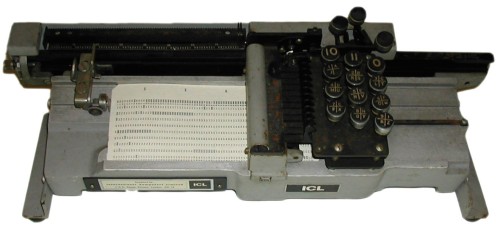 Punch Cards - Source: http://www.computinghistory.org.uk/big/3415/ICL-Hand-Key-Punch-Card-Machine