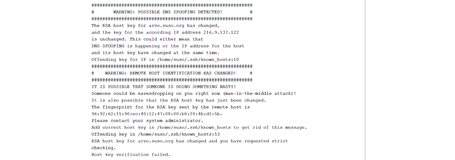 SSH Spoof Warning
