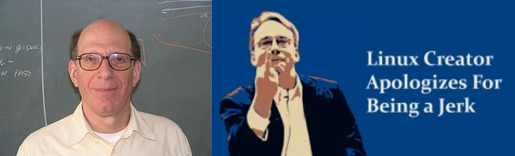 Andrew Tanenbaum and Linus Torvalds
