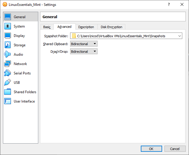 Configure VM to allow bidirectional clipboard and drag'n drop