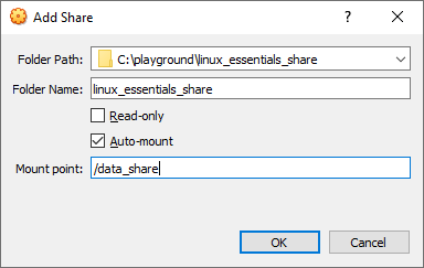 Creating a shared folder for your VM