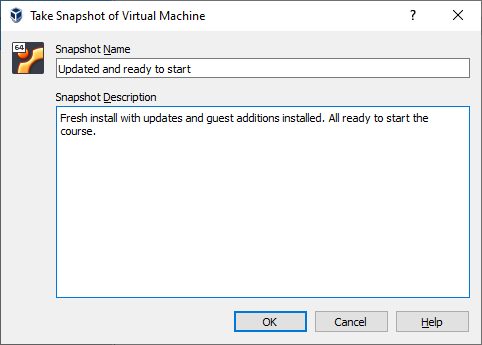 Creating a VM snapshot